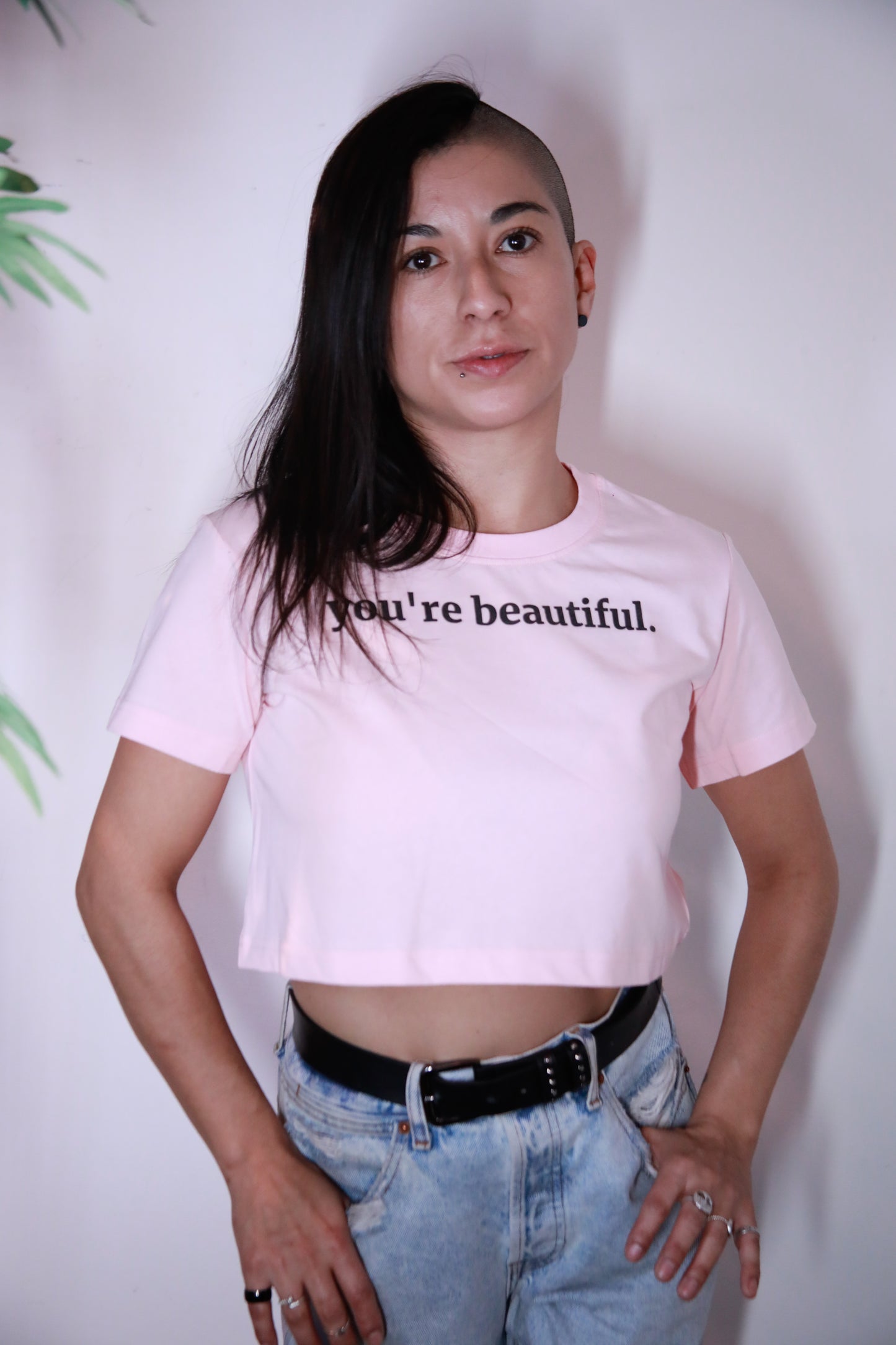 you're beautiful - Ladies Crop T-Shirt - Pink