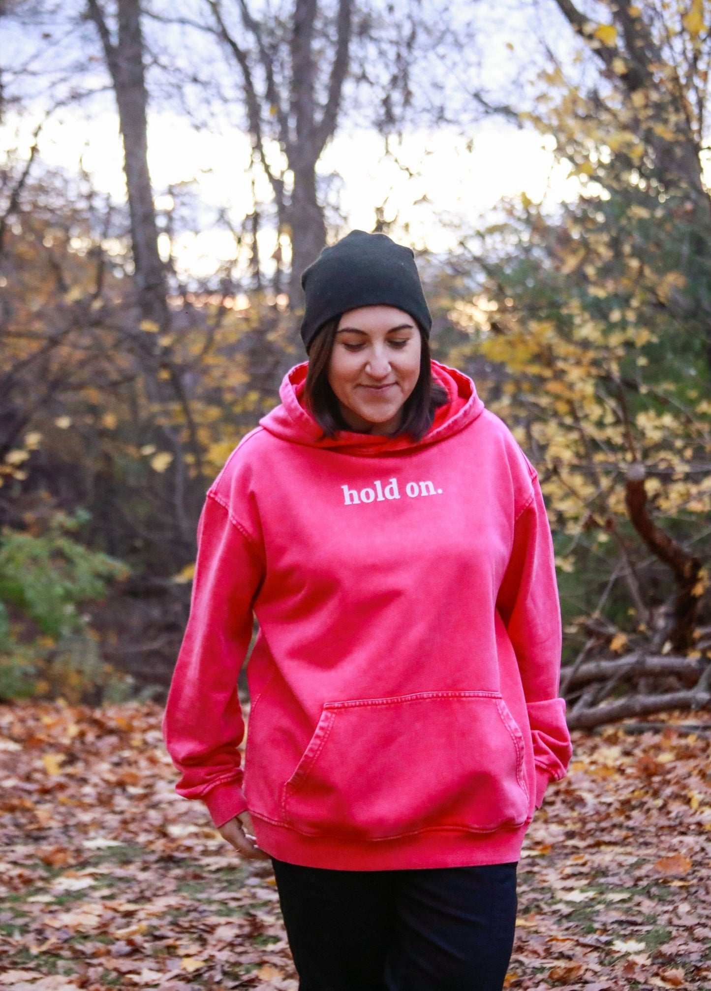 hold on - Faded Oversized Hoodie - Pink