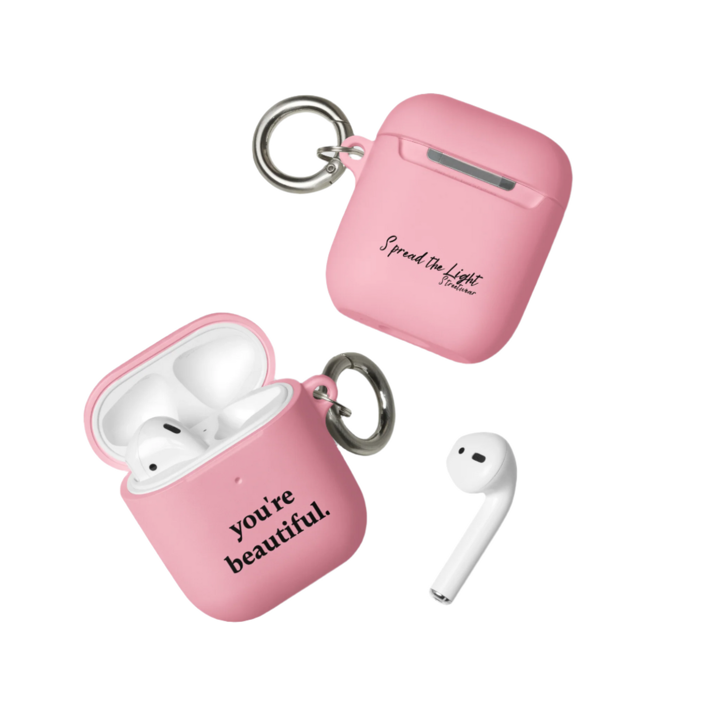 you're beautiful - Rubber Case for AirPods® - Mint and Pink