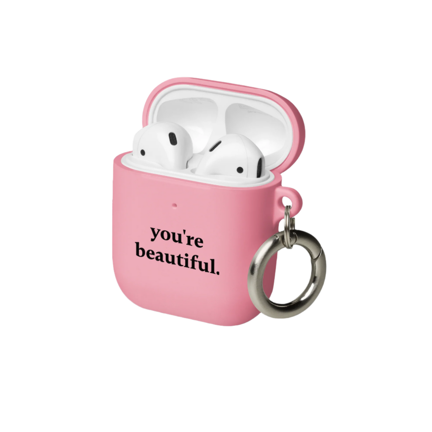 you're beautiful - Rubber Case for AirPods® - Mint and Pink