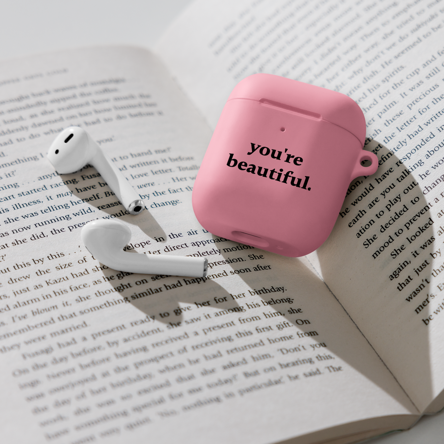you're beautiful - Rubber Case for AirPods® - Mint and Pink
