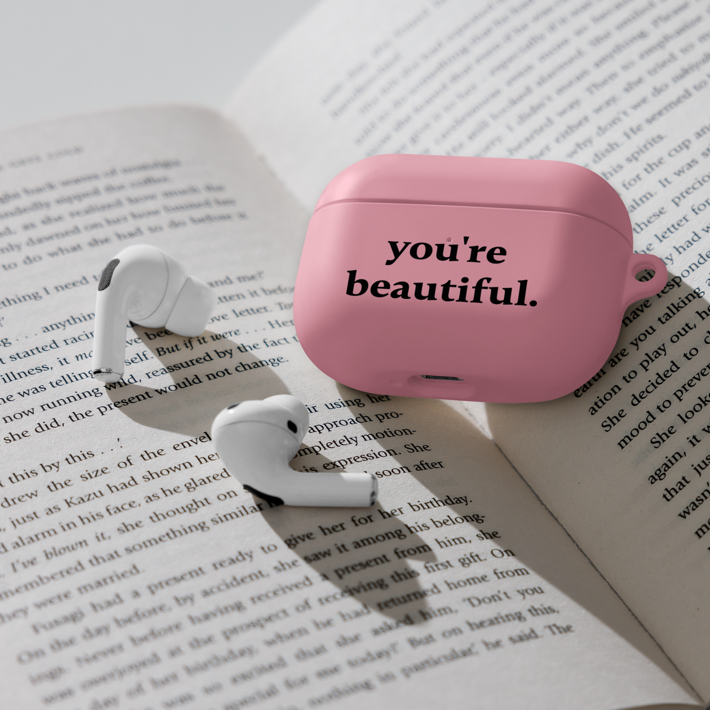 you're beautiful - Rubber Case for AirPods® - Mint and Pink