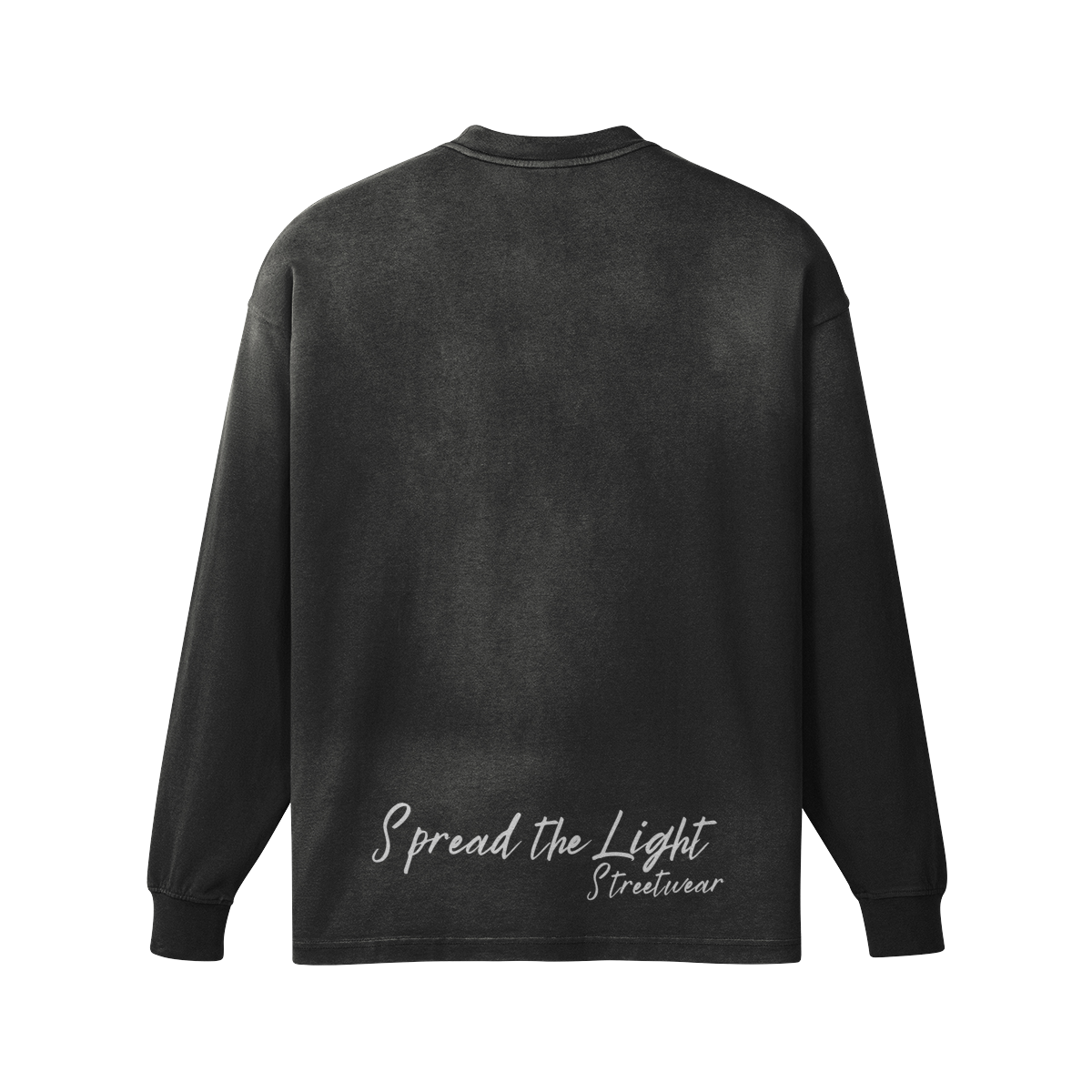 just breathe - Sun Faded Oversized Unisex Long Sleeve T-shirt - Smokey Black
