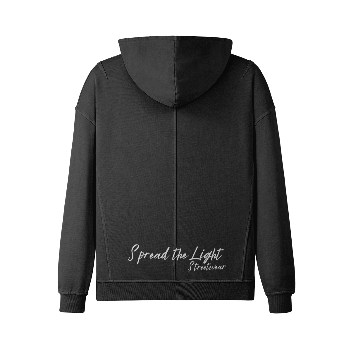 this too shall f*ing pass - Faded Slit Hem Turtleneck Hoodie - Black