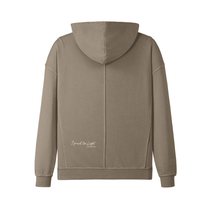 don't give up - Distressed Slit Hem Turtleneck Hoodie - Khaki