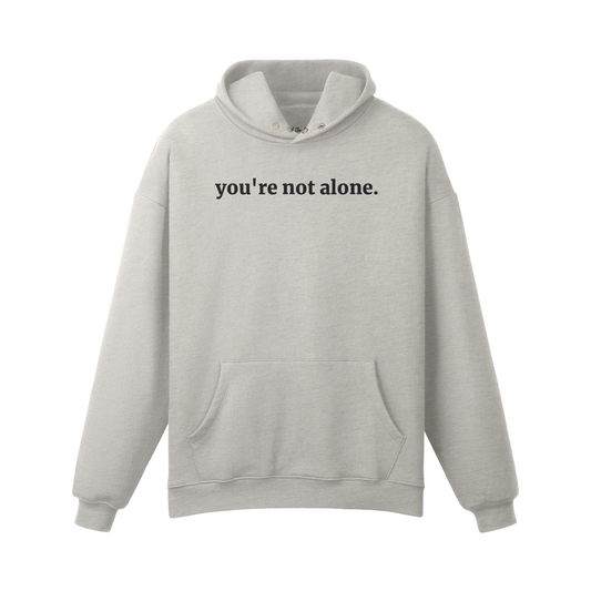 you're not alone - Fleece-Lined Double Snap Collar - Heather Grey