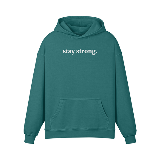 stay strong - Oversized Retro Hoodie - Aqua