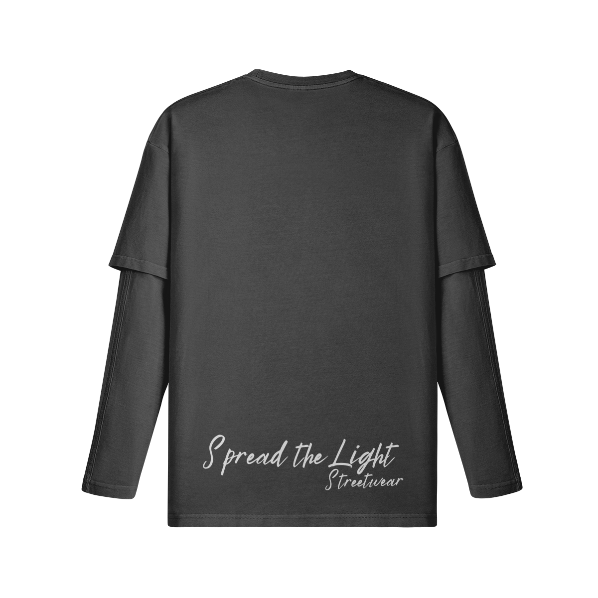 it's ok to be you - Layered Long Sleeve Tshirt - Charcoal Grey